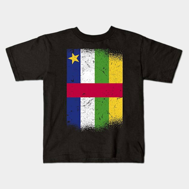 Vintage Distressed Central African Republic Flag Kids T-Shirt by BramCrye